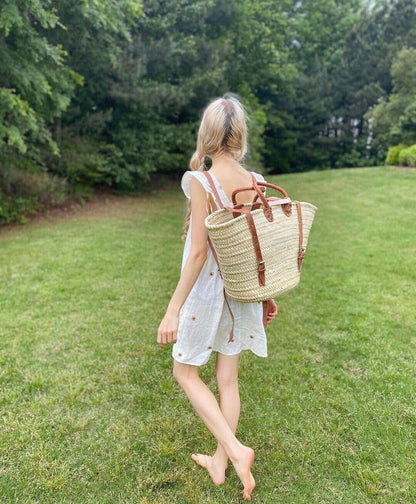 STRAW BACKBACK TOTE