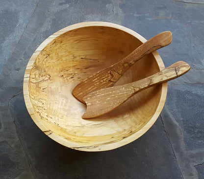 18" SPALTED/AMBROSIA MAPLE ROUND BOWL