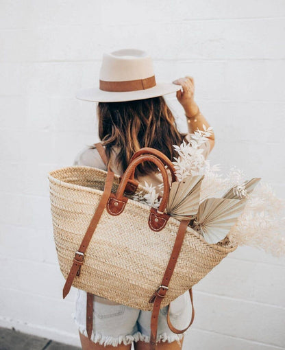 STRAW BACKBACK TOTE