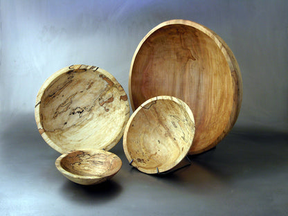 15" SPALTED/AMBROSIA MAPLE ROUND BOWL