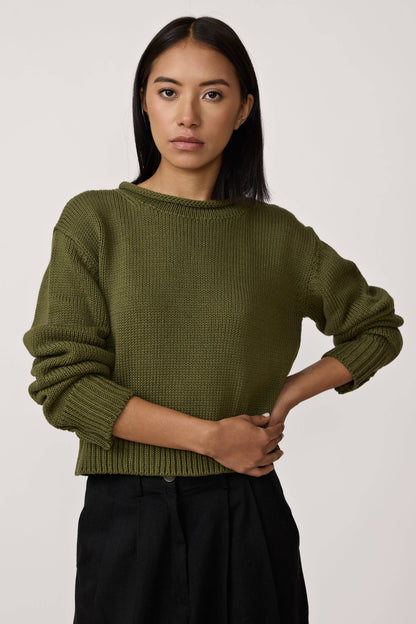 MARE ROLLED NECK SWEATER - OLIVE