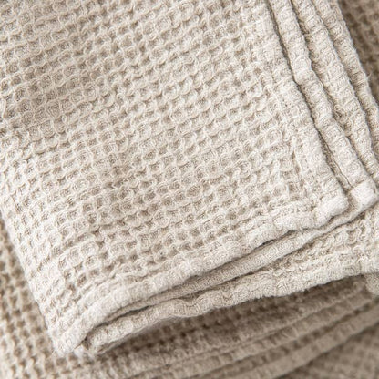 WAFFLE LINEN BATH TOWEL - NATURAL
